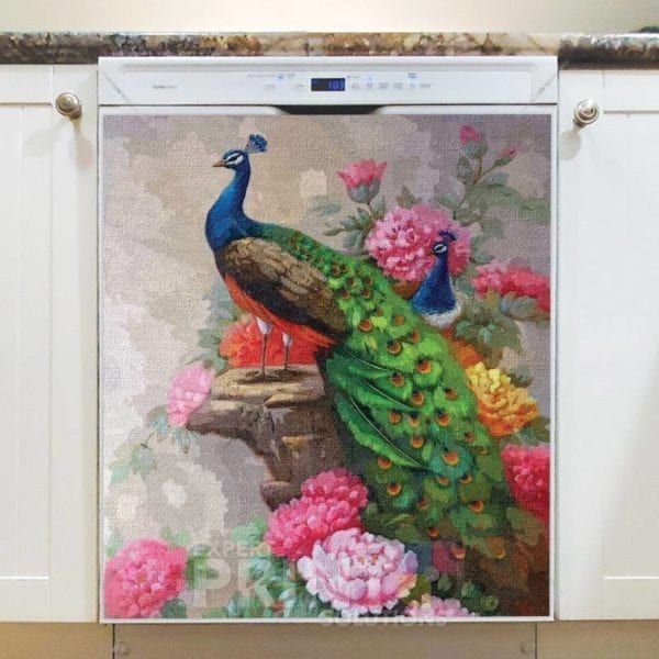 Beautiful Peacocks in a Garden Dishwasher Magnet