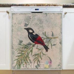 Old World Red and Black Flycatcher Dishwasher Magnet