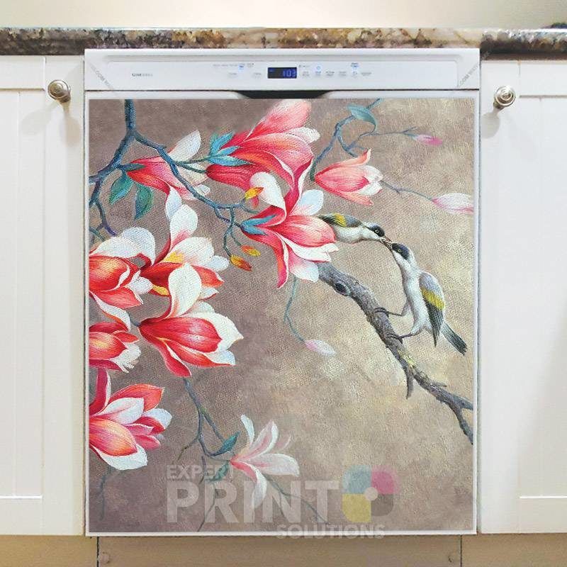 Pretty Oriental Birds Dishwasher Magnet