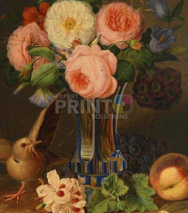 Victorian Still Life with Flowers and a Dove Garden Flag