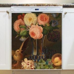 Victorian Still Life with Flowers and a Dove Dishwasher Magnet