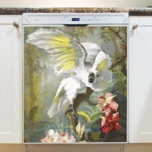 Victorian Still Life with Flowers and a Cockatoo Dishwasher Magnet