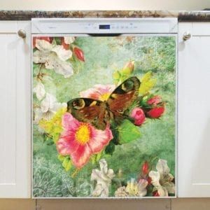 Victorian Garden with Butterfly #1 Dishwasher Magnet