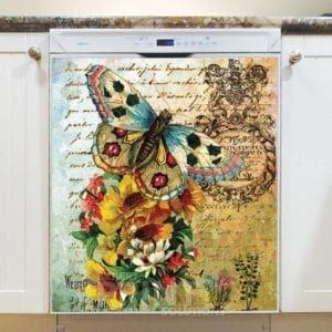 Colorful Summer Garden with Butterflies #2 Dishwasher Magnet