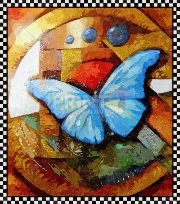 Abstract Design with a Butterfly #3 Garden Flag