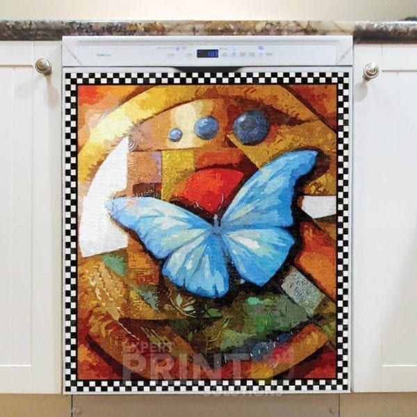 Abstract Design with a Butterfly #3 Dishwasher Magnet
