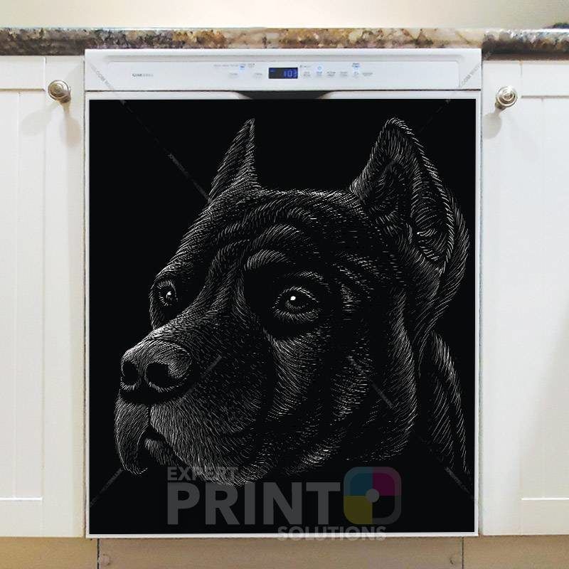 Black Bulldog Face Dishwasher Magnet