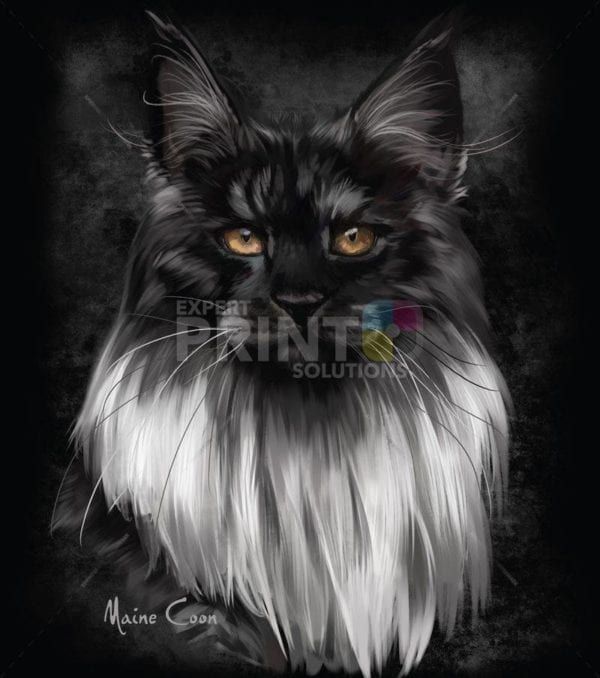 Beautiful Black and White Maine Coon Cat Garden Flag
