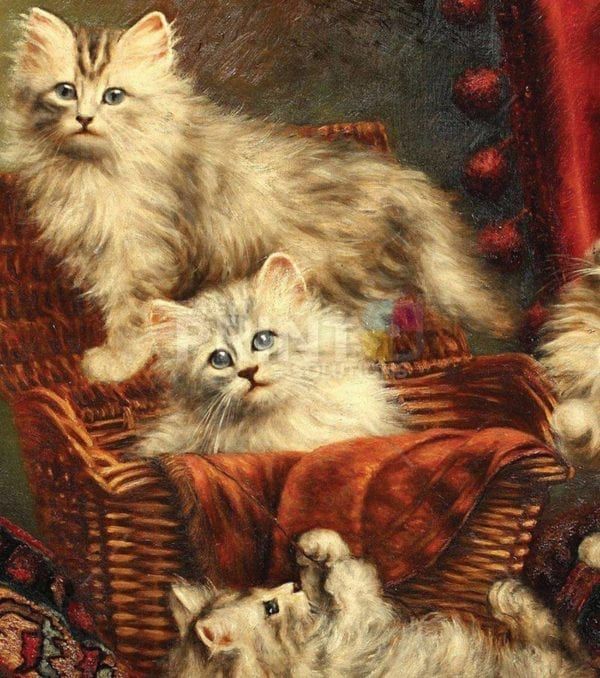 Cute Victorian Playing Cats #1 Garden Flag