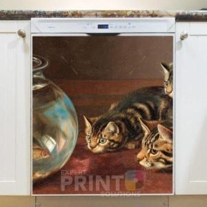 Cute Victorian Playing Cats #2 Dishwasher Magnet