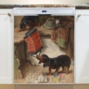 Cute Victorian Playing Dogs #1 Dishwasher Magnet