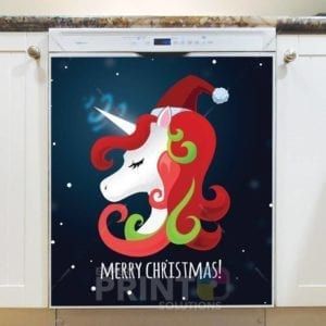 Cute Christmas Unicorn #1 Dishwasher Magnet