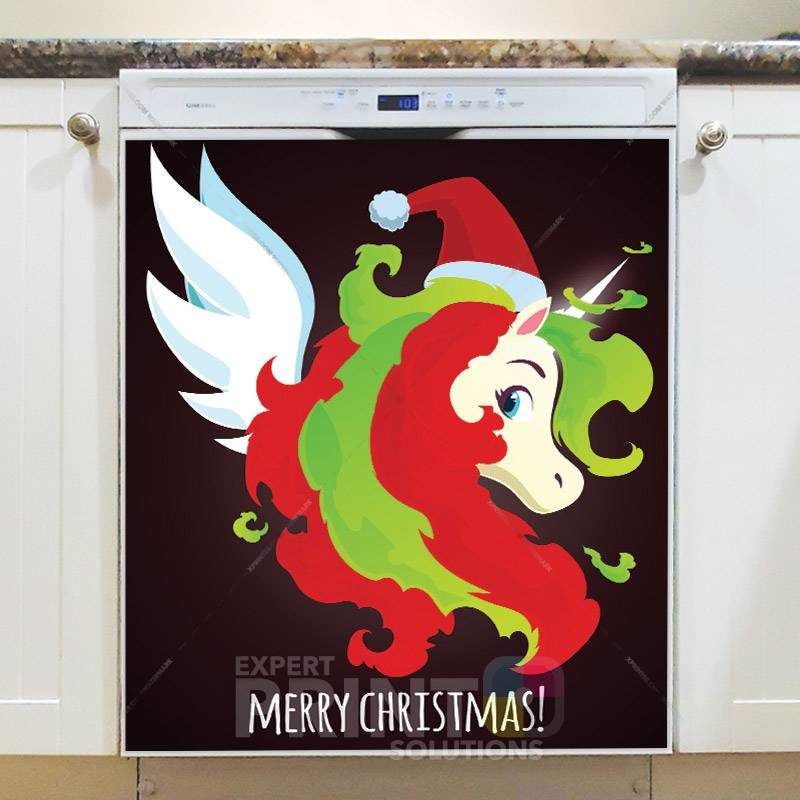 Cute Christmas Unicorn #2 Dishwasher Magnet