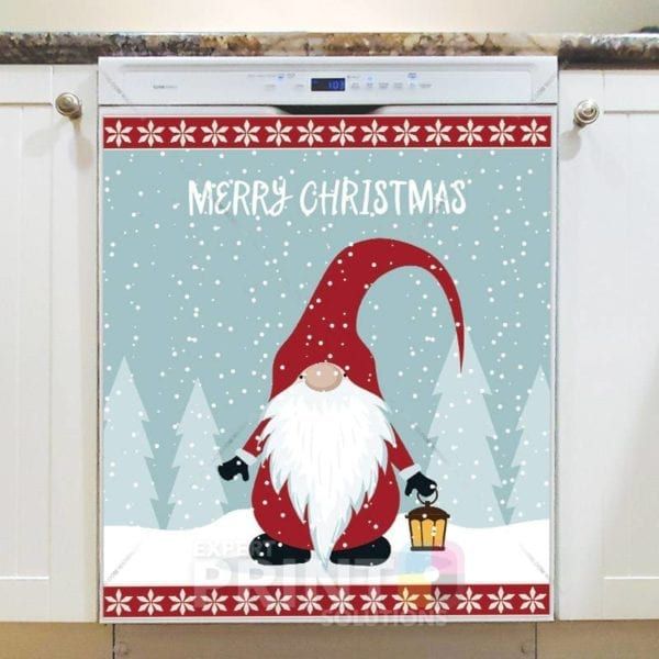 Christmas Gnome in Red #1 Dishwasher Magnet