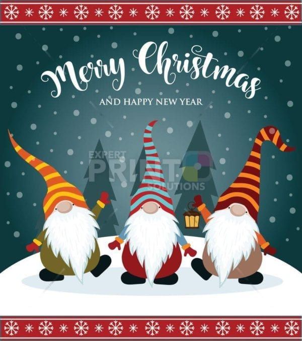 Dancing Christmas Gnome Garden Flag