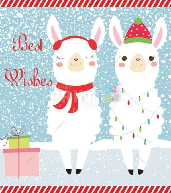 Cute Christmas Llama Couple Garden Flag