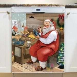 Santa in his Workshop Dishwasher Magnet