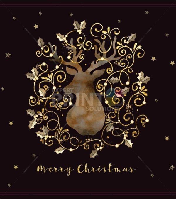 Pretty Gold and Brown Deer Design Garden Flag