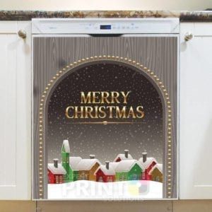 Snowy Christmas Houses in a Village Dishwasher Magnet