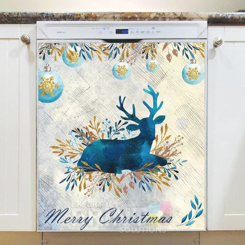 Gold and Blue Christmas Design #2 Dishwasher Magnet