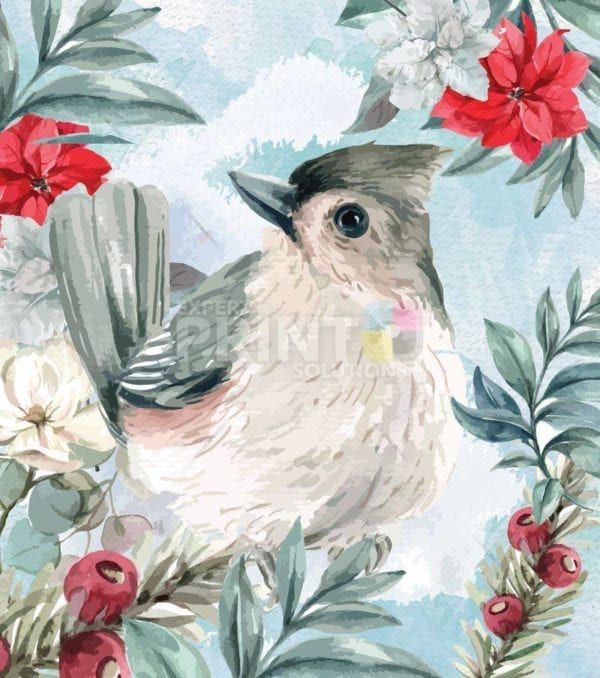 Cute Christmas Titmouse Garden Flag