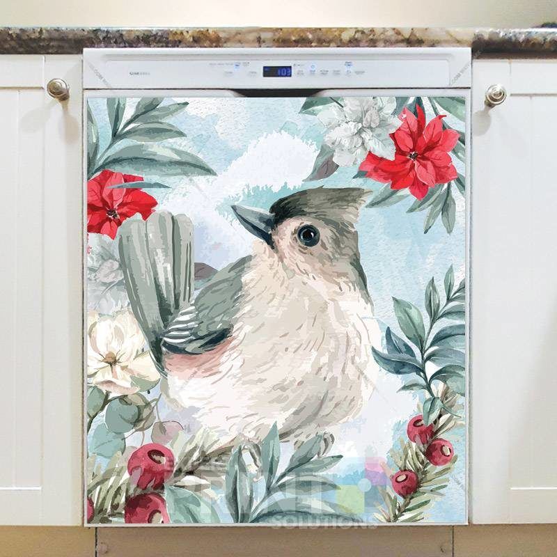 Cute Christmas Titmouse Dishwasher Magnet