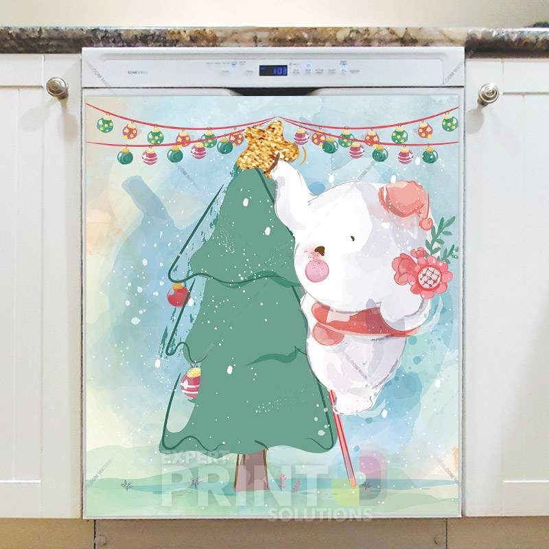 Christmas Baby Elephant Dishwasher Magnet