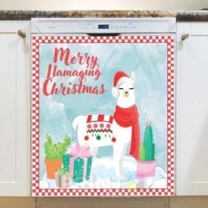 Merry Llamaging Christmas Dishwasher Magnet