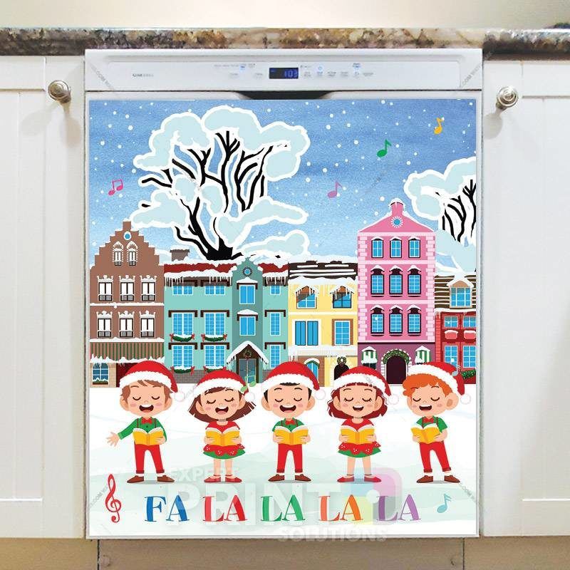 Christmas Caroling Kids Dishwasher Magnet