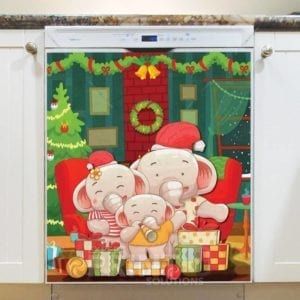 The Elephant Family's Christmas Dishwasher Magnet