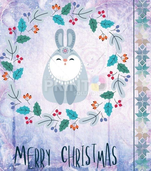 Folk Art Animal Christmas - Bunny Garden Flag