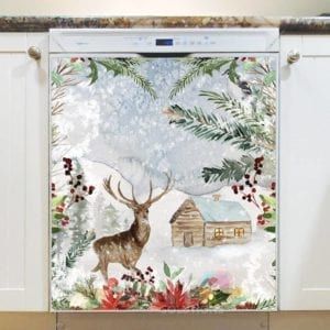 Old Farmhouse and a Deer Dishwasher Magnet