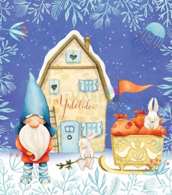 Scandinavian Yuletide Holiday Gnomes #2 Garden Flag