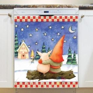 Scandinavian Yuletide Holiday Gnomes #3 Dishwasher Magnet