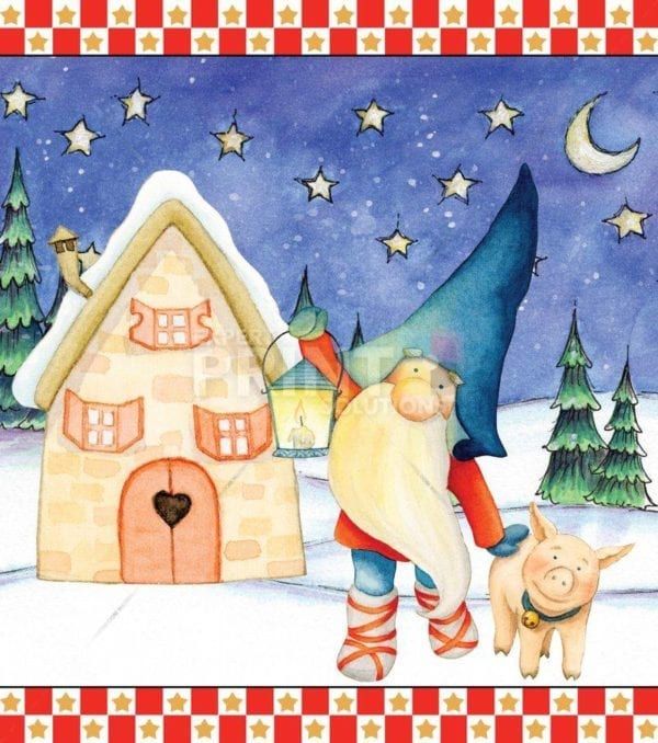 Scandinavian Yuletide Holiday Gnomes #4 Garden Flag