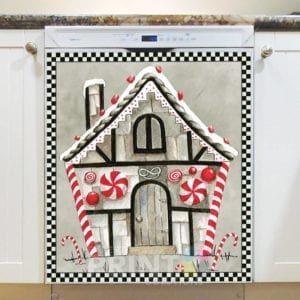 Candy Cane Gingerbread House Dishwasher Magnet