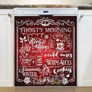 Cute Christmas Word-art Design Dishwasher Magnet