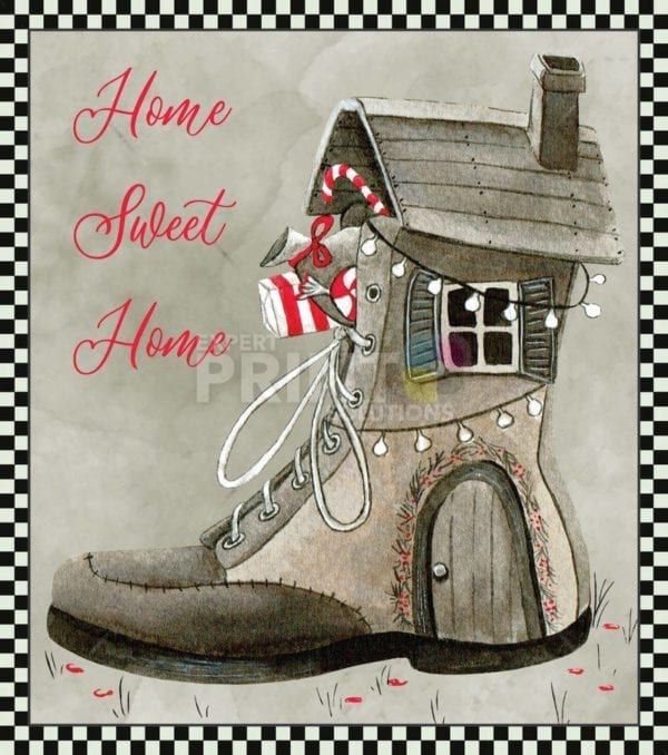 Home Sweet Home Christmas Elf House Boot Garden Flag