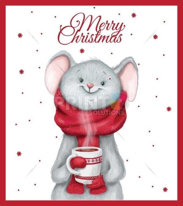 Winter Mouse Drinking Hot Tea Garden Flag
