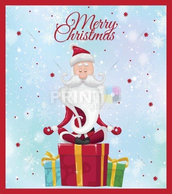 Meditating Santa Garden Flag