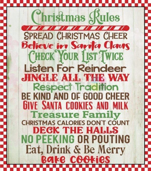 Christmas Family Rules Garden Flag