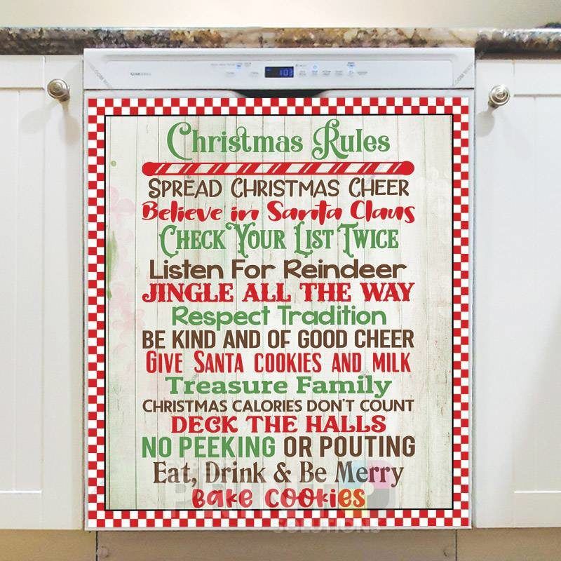 Christmas Family Rules Dishwasher Magnet