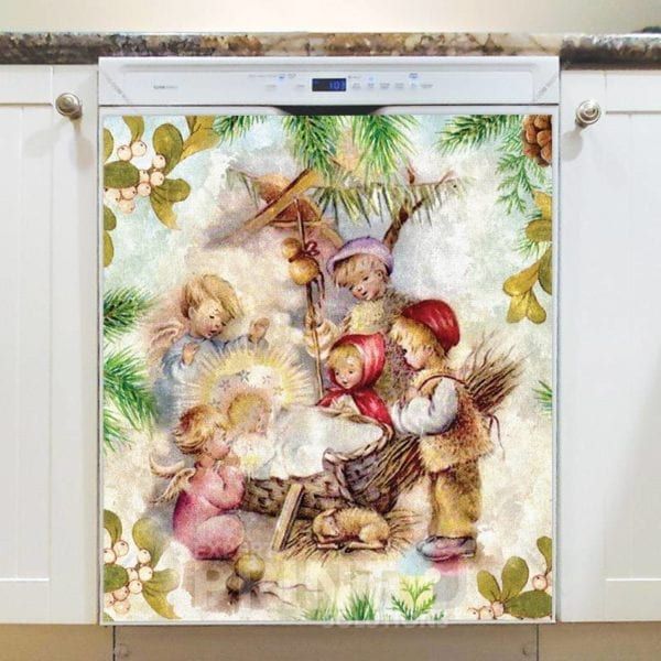 Baby Jesus and the Shepherds Dishwasher Magnet