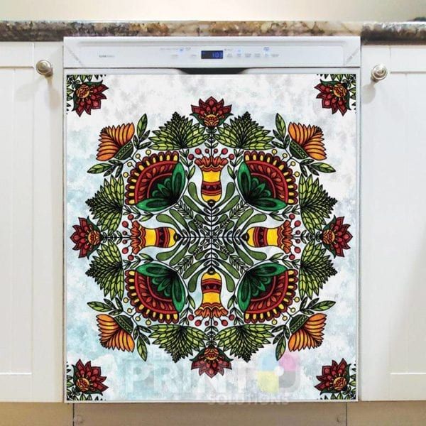 Beautiful Christmas Mandala Dishwasher Magnet