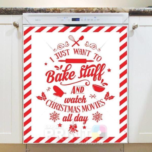 Baking and Christmas Movies Dishwasher Magnet
