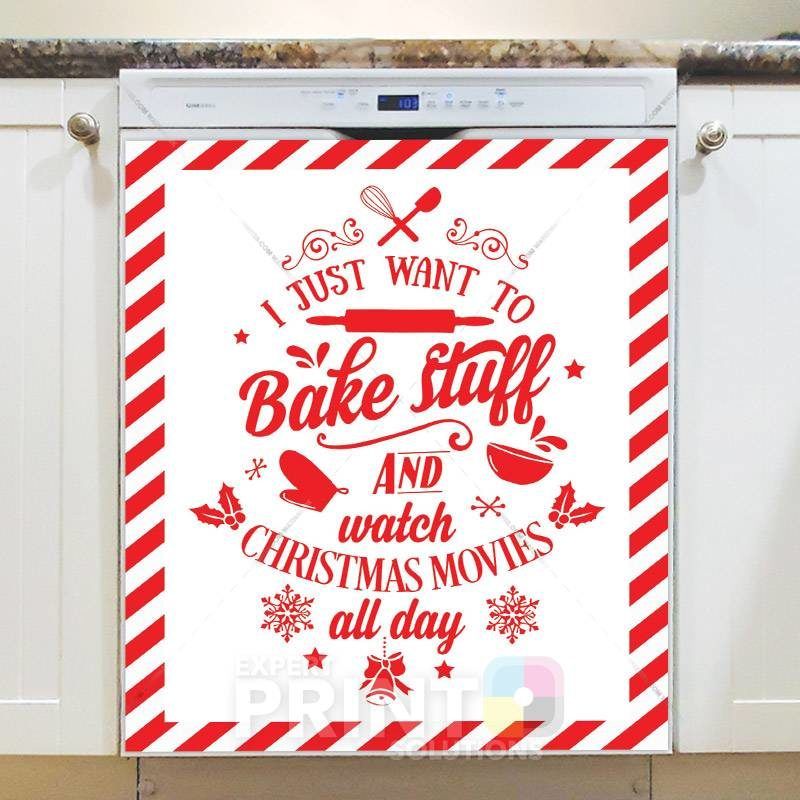Baking and Christmas Movies Dishwasher Magnet