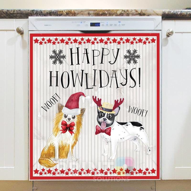 Funny Christmas Dogs #3 Dishwasher Magnet