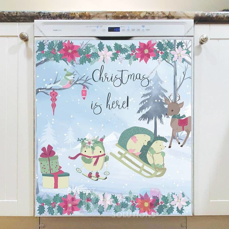 Pastel Colored Christmas Forest #2 Dishwasher Magnet