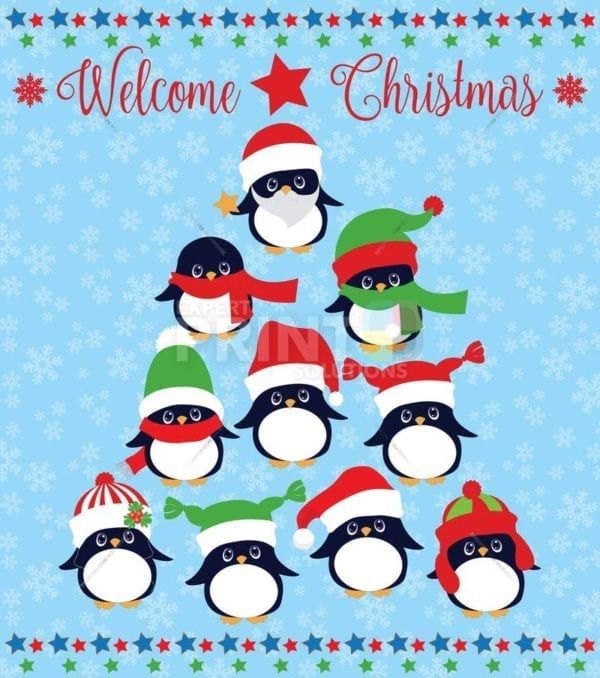 Penguin Christmas Tree Garden Flag