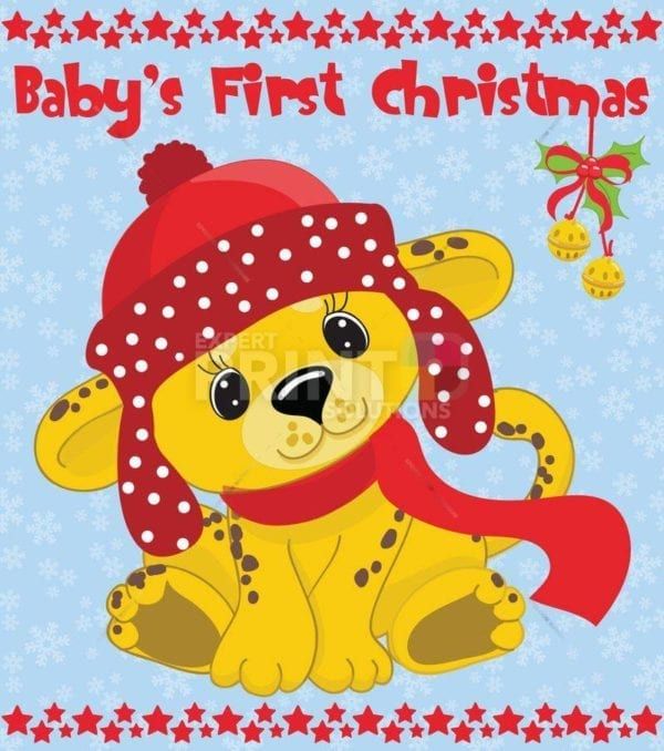 Baby's First Christmas - Tiger Garden Flag